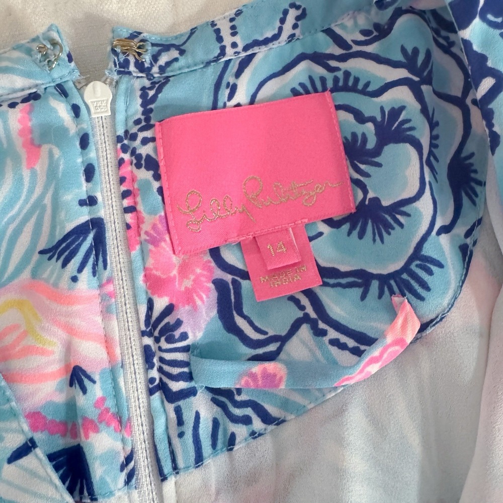 Lilly Pulitzer Destini Maxi Dress Bali Blue Once Upon A Tide Size 14 Read* - Picture 8 of 12